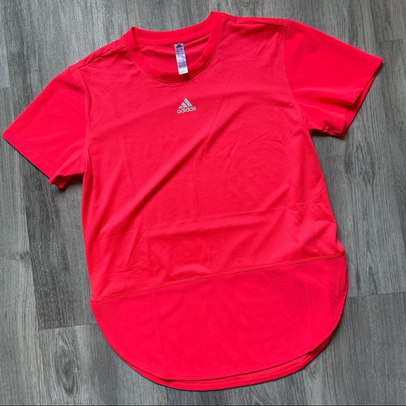 Adidas Aeroready Airy Orange Mesh Tee - Picture 4 of 12